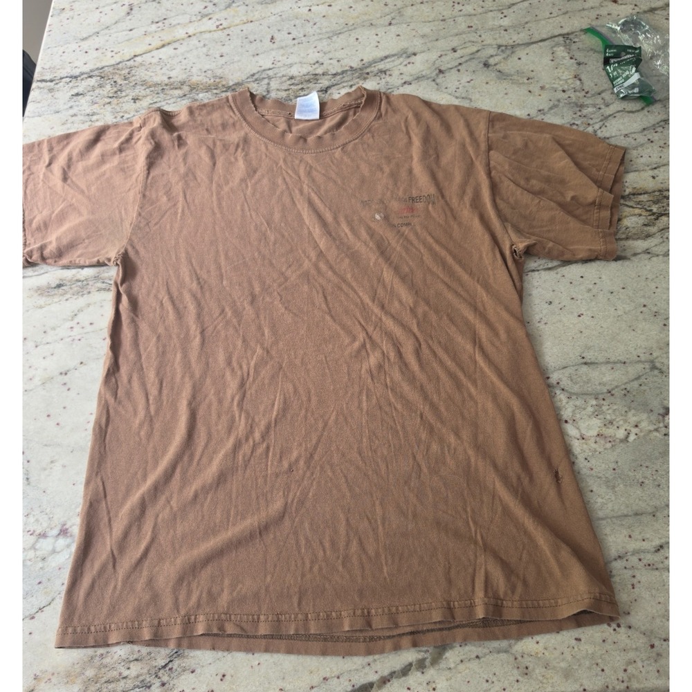 Vintage freedom iraqi t-shirt who's‎ your daddy unisex large brown
